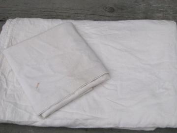 catalog photo of depression vintage bed sheet & pillowcase, old cotton feed sack fabric