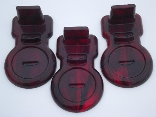 photo of display stands for vintage china cup & saucer sets, lucite and tortoise plastic #4