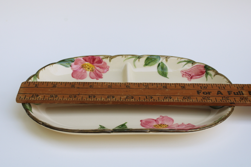 photo of divided plate three section relish tray vintage Franciscan pottery Desert Rose pattern  #3