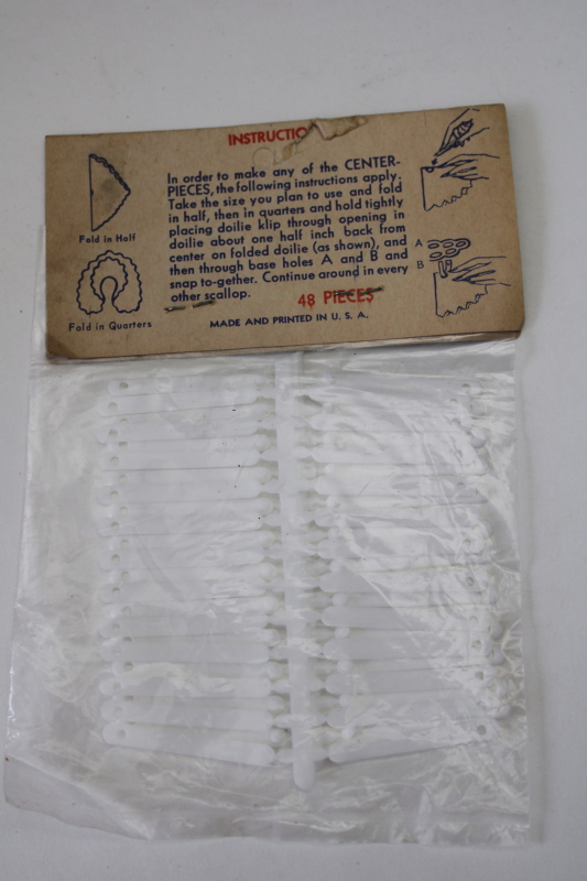 photo of doily clips to make ruffled doilies, vintage dime store notions counter novelty mint in package  #3
