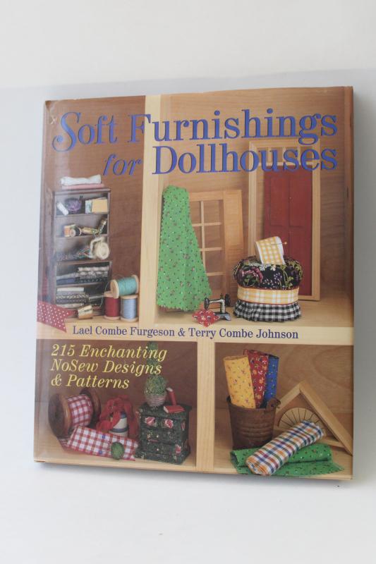 photo of dollhouse miniature accessories to make, no sew soft furnishings linens patterns book #1