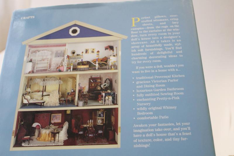 photo of dollhouse miniature accessories to make, no sew soft furnishings linens patterns book #5