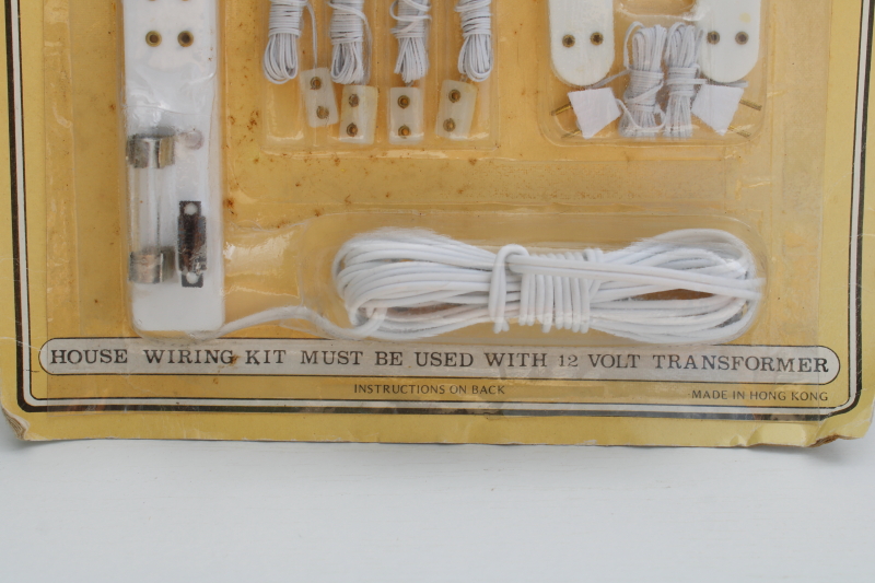 photo of dollhouse wiring kit new in package vintage miniature electrical hardware, cords w/ plugs & sockets  #2