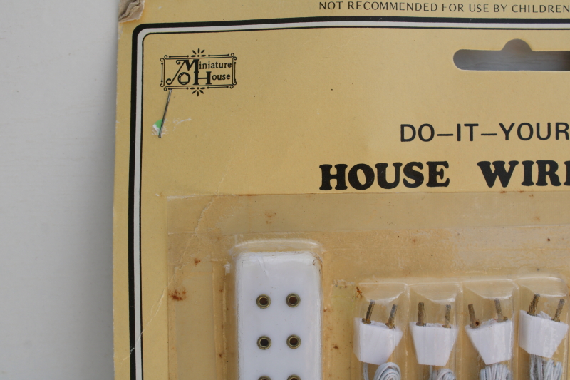 photo of dollhouse wiring kit new in package vintage miniature electrical hardware, cords w/ plugs & sockets  #3