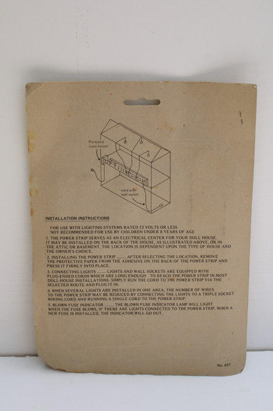 photo of dollhouse wiring kit new in package vintage miniature electrical hardware, cords w/ plugs & sockets  #5