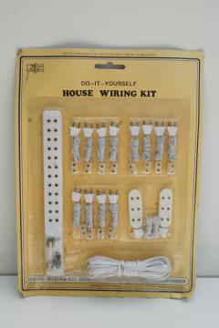 dollhouse wiring kit new in package vintage miniature electrical hardware, cords w/ plugs & sockets 