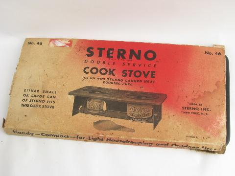 photo of double burner 40s-50s vintage folding sterno camp stove, original old box #3