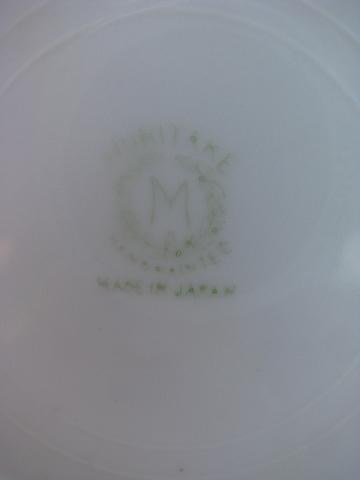 photo of double handled bowl, vintage Noritake hand-painted Japan china, M mark #3
