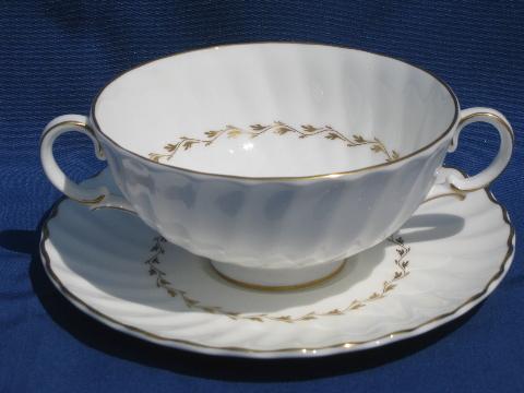 photo of double-handled cream soup bowls / boullion cups, Royal Doulton Adrian #2