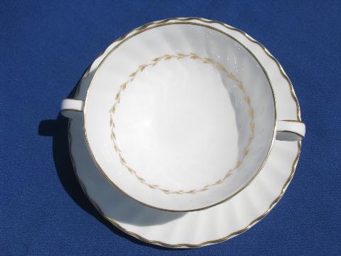 photo of double-handled cream soup bowls / boullion cups, Royal Doulton Adrian #3