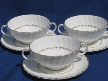 catalog photo of double-handled cream soup bowls / boullion cups, Royal Doulton Adrian