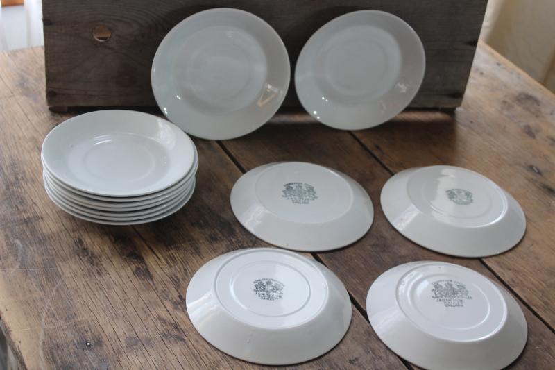 photo of dozen vintage white ironstone china saucer plates (no cups) J & G Meakin - England #1