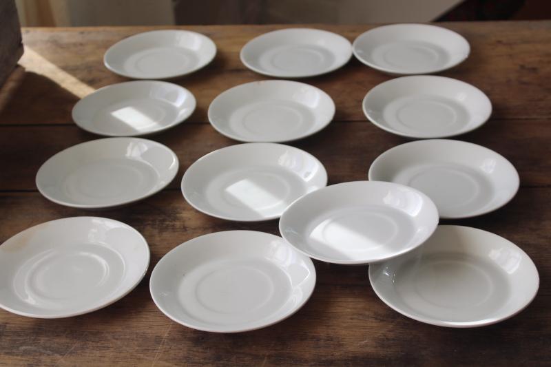 photo of dozen vintage white ironstone china saucer plates (no cups) J & G Meakin - England #6