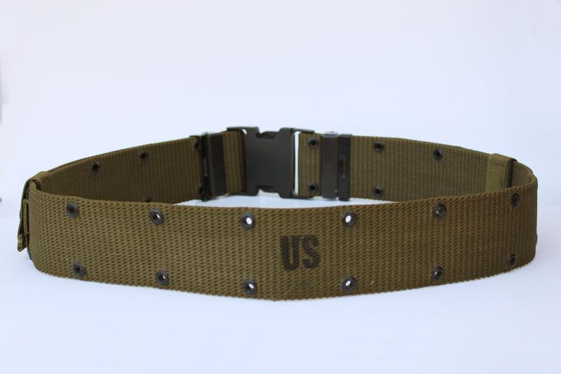 photo of drab green nylon webbing plastic buckle army belt large - extra large big & tall size #2