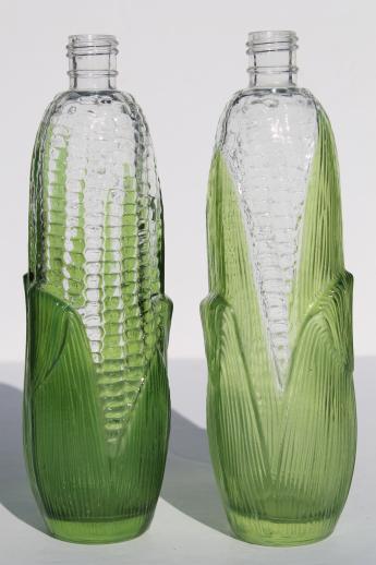 photo of ear of corn shaped figural glass bottles, vintage Avon bottles #2