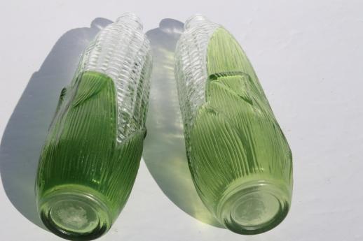 photo of ear of corn shaped figural glass bottles, vintage Avon bottles #3