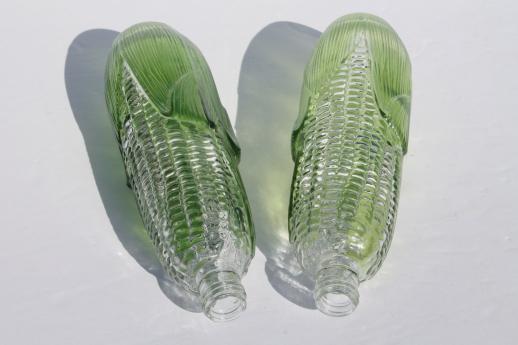 photo of ear of corn shaped figural glass bottles, vintage Avon bottles #4