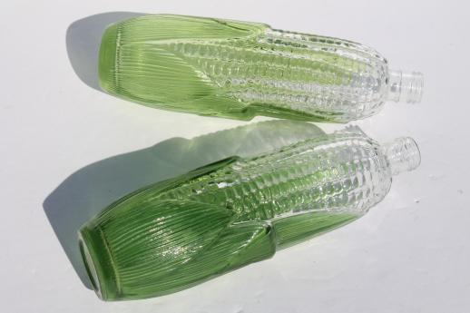 photo of ear of corn shaped figural glass bottles, vintage Avon bottles #5