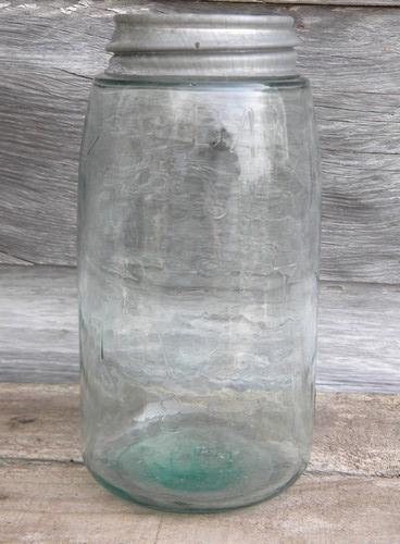 photo of early 1890s The Ball-Mason's Patent fruit jar w/wrinkled glass - hand made? #1