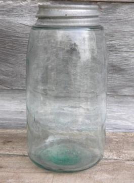 catalog photo of early 1890s The Ball-Mason's Patent fruit jar w/wrinkled glass - hand made?