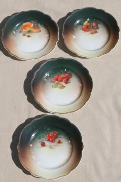 catalog photo of early 1900s vintage Austria china fruit plates w/ melons, cherries, pears, strawberries