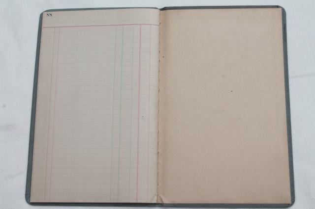 photo of early 1900s vintage Ledger w/ lined paper, unused large blank book for journal, altered art #5