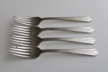 catalog photo of early 1900s vintage flatware, Wisconsin State Sanatorium worn silver plated forks 