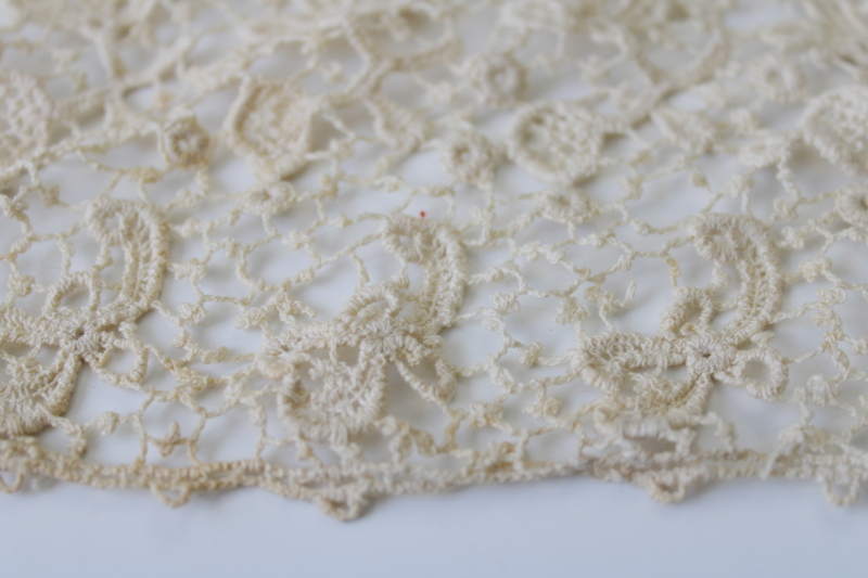 photo of early 1900s vintage lace collar, square shape w/ high neck cut antique machine lace #4