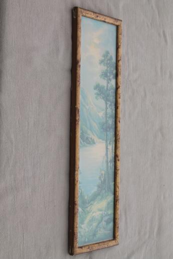 photo of early 1900s vintage landscape, long color litho print WM Thompson Mid Mountain Solitude #5