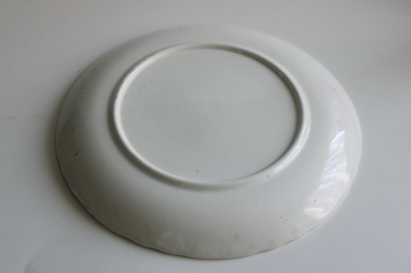 photo of early 1900s vintage plate Give Us This Day Our Daily Bread, worn stained antique china  #5