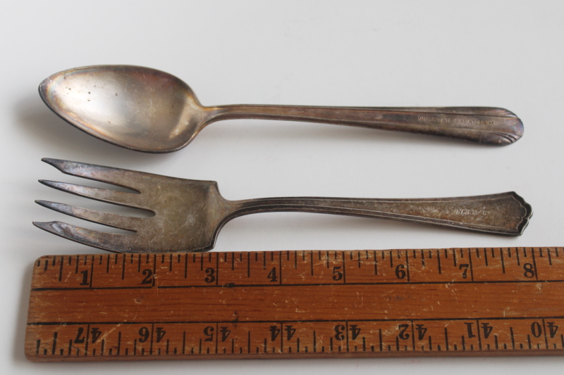 photo of early 1900s vintage silver plated flatware, large fork & spoon Infirmary, Wisconsin State Sanatorium  #3