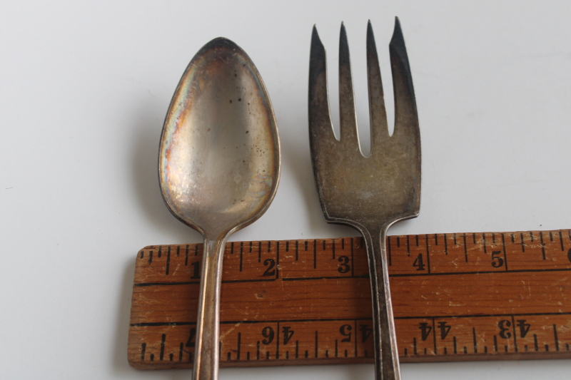 photo of early 1900s vintage silver plated flatware, large fork & spoon Infirmary, Wisconsin State Sanatorium  #6