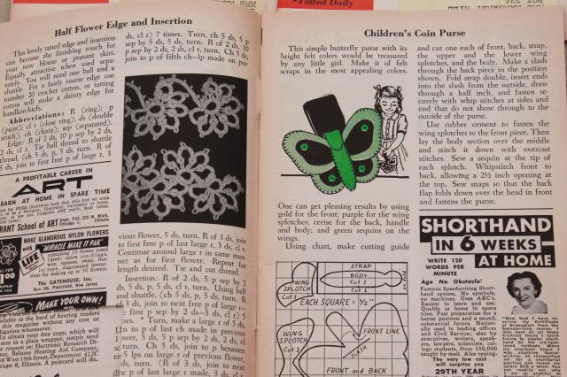 photo of early 1950s vintage Workbasket needlework pattern magazines, 30+ back issues #9