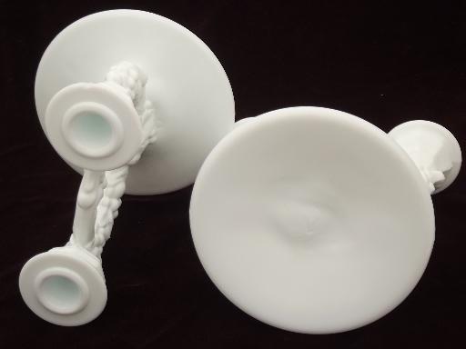 photo of early Indiana glass paper label garland milk glass branched candle holders #5