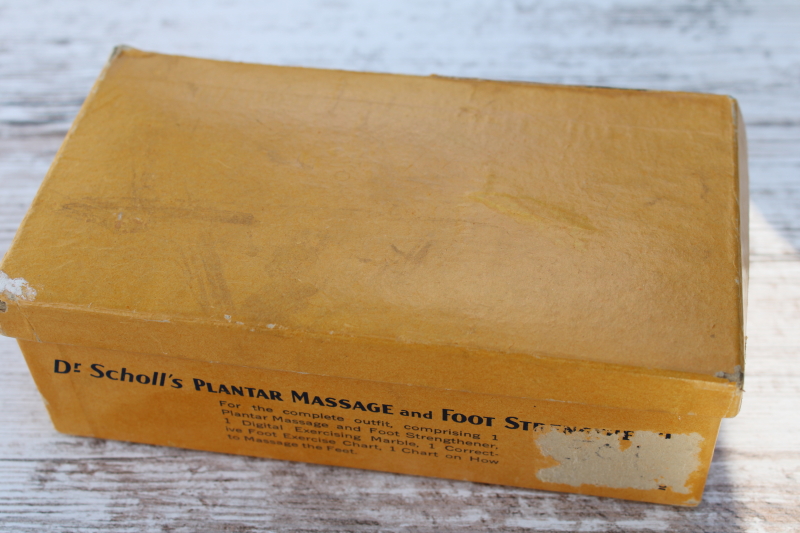 photo of early antique Dr Scholl's advertising leaflets & wood foot massage tools in original box 1930s vintage  #8