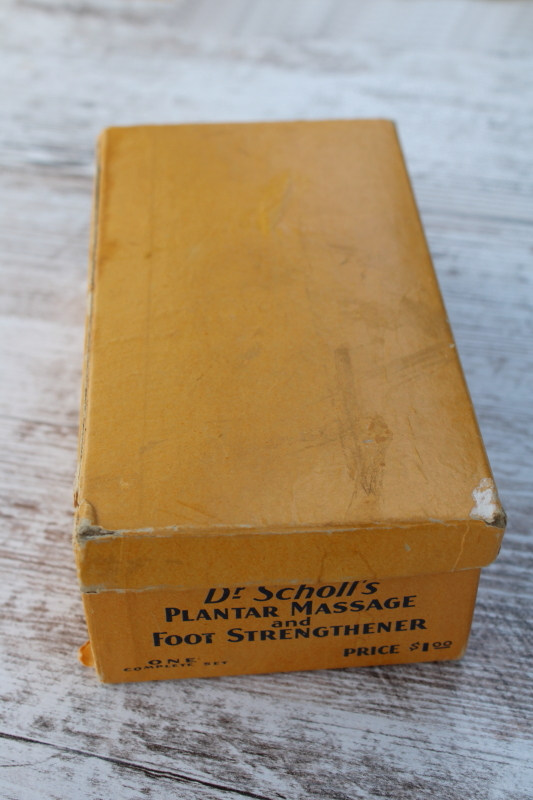 photo of early antique Dr Scholl's advertising leaflets & wood foot massage tools in original box 1930s vintage  #9