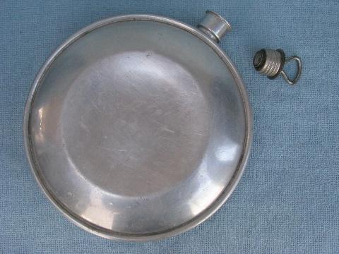 photo of early antique Palco aluminum camping or hunting canteen w/1915 patent #3