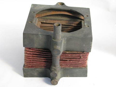 photo of early antique solid brass photography bellows for a box camera #2