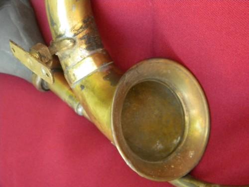 photo of early auto vintage circular brass bulb motorcar horn #3