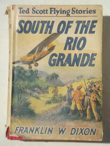 photo of early aviation adventure series books, 20s vintage pulp cover art jackets #10