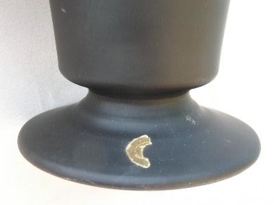 photo of early century black satin glass vintage vase #2