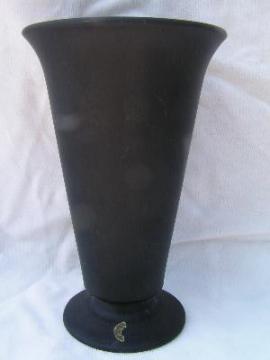 catalog photo of early century black satin glass vintage vase