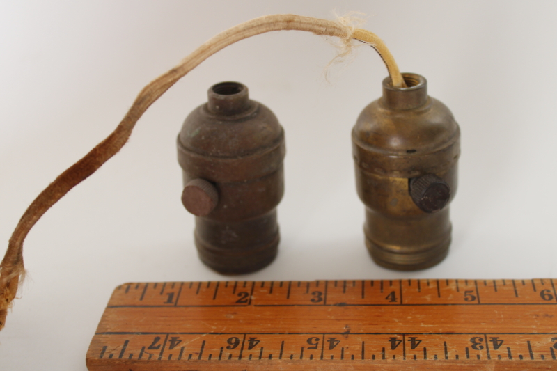 photo of early electric fatboy sockets Monowatt and Meteor light bulb holders vintage brass hardware for restoration  #3