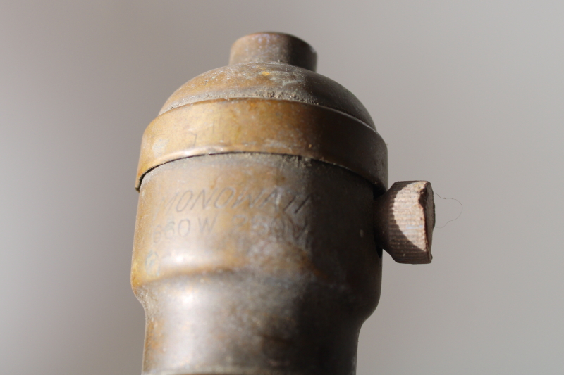 photo of early electric fatboy sockets Monowatt and Meteor light bulb holders vintage brass hardware for restoration  #7