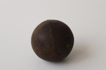 catalog photo of early gutta percha golf ball, rare smooth mid 1800s vintage antique golf ball 