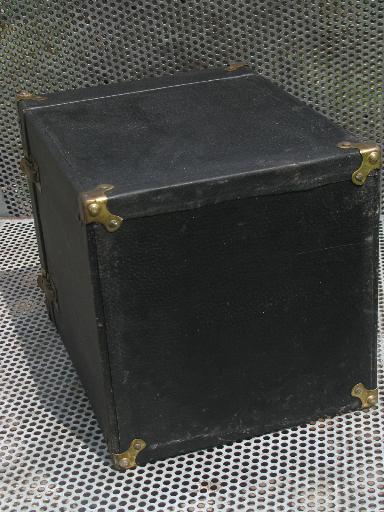 photo of early industrial instrument case or storage box w/brass hardware #2