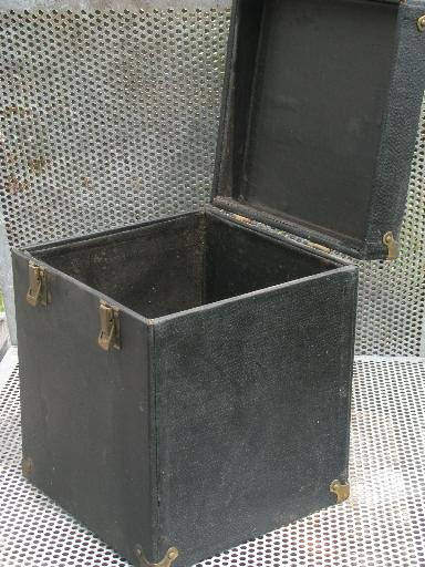 photo of early industrial instrument case or storage box w/brass hardware #6