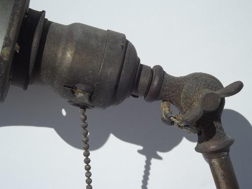 photo of early industrial vintage work light/helmet shade antique solid brass #6