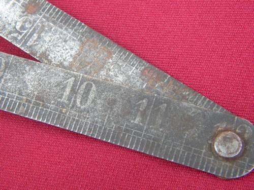 photo of early old Lufkin Rule Co Saginaw folding ruler, antique vintage tool #3