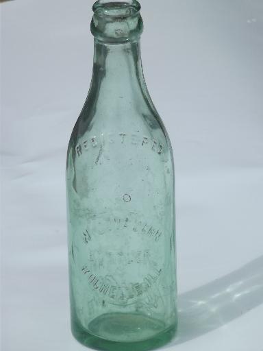 photo of early vintage straight sided Root glass Coca-Cola bottle, Rochelle Ill. #1